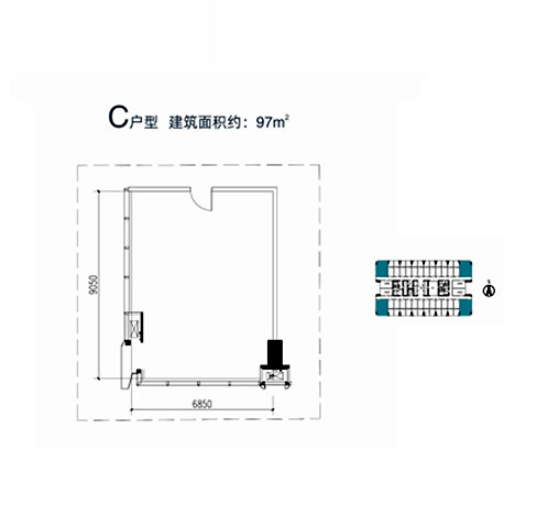 C户型-97㎡四室一厅一卫