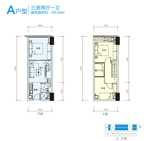 A户型-3房2厅1卫