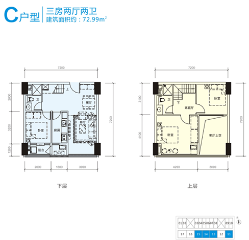 C户型-3房2厅2卫