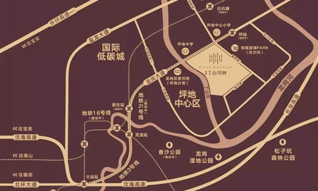 创城·丁山河畔区位图