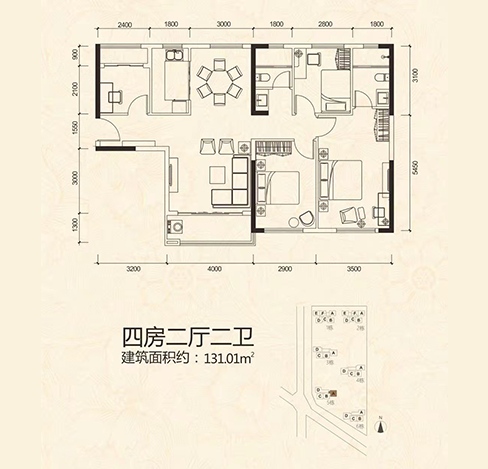 四房两厅两卫