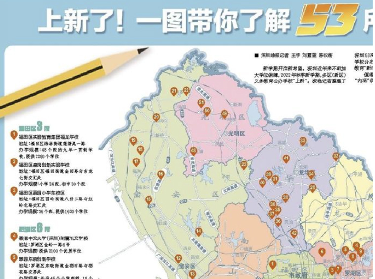 深圳“新校地图”！53所新公办学校，开学请收好