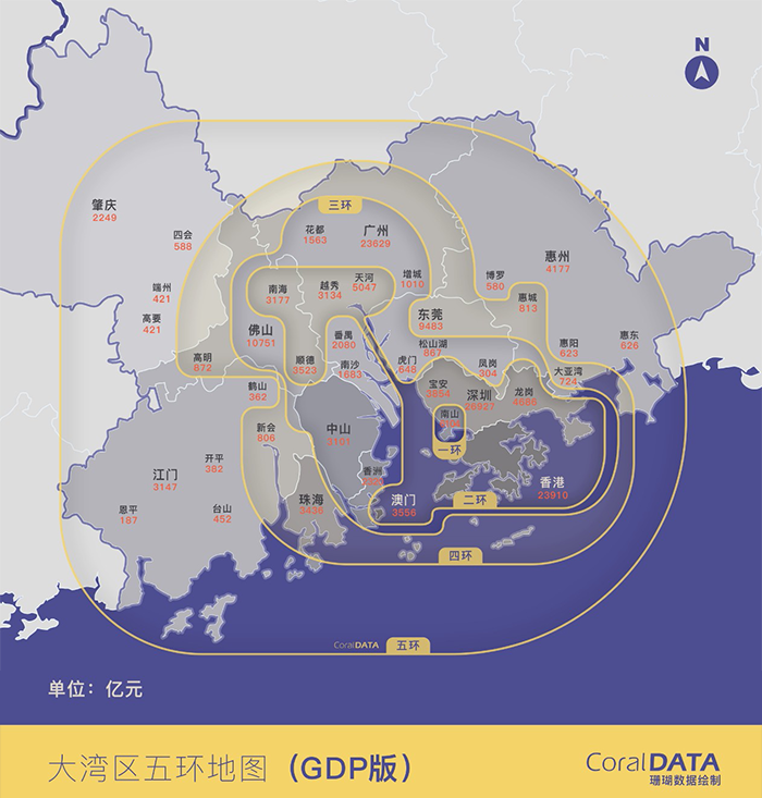 粤港澳大湾区五环地图出炉，来看看你在几环买了房?