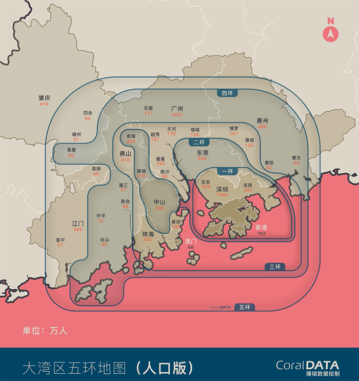 粤港澳大湾区五环地图出炉，来看看你在几环买了房?